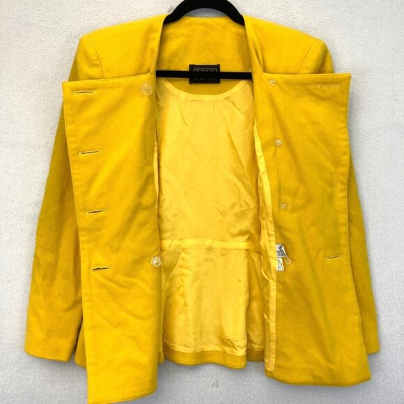 Vintage Yeohlee New York Wool Blazer Jacket Womens Size 6 Yellow USA Old Money - Picture 3 of 16